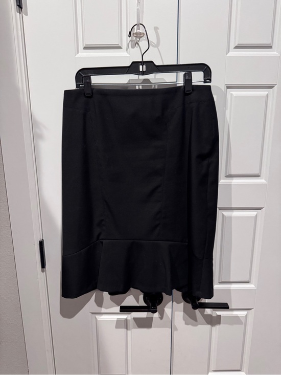 White House Black Market Dresses & Skirts - White House Black Market Black Pencil Skirt with Flounce Hem